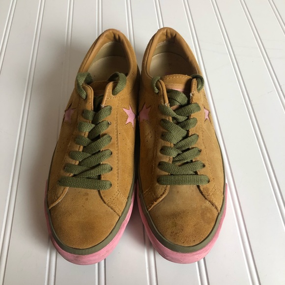 Converse One Star Camel, Pink, and Green Sneakers - Picture 3 of 10